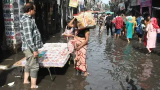 Delhi Weather Today: Heavy Rain Turns Sadar Bazaar Into A Waterlogged Mess, Commute Hit Hard; See Pics