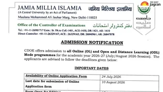 JMI Admission 2026-27: Jamia Millia Islamia Opens Admissions For 49 Distance, Online Courses; Apply By Aug 10