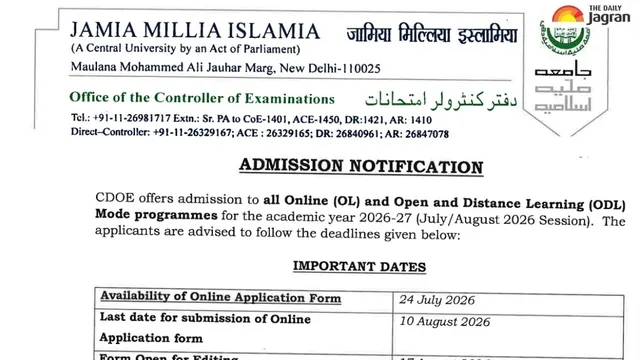 jmi-admission-2026-jamia-millia-opens-admissions-for-49-distance-online-courses-new-mba-bsc-biosciences-courses-added-apply-by-aug-10