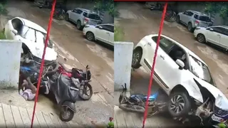 Caught On Camera: 17-Year-Old Rams Car Into 7 Vehicles, Leaves Two Injured In Hyderabad
