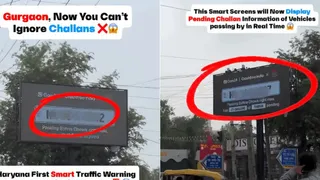 'Pay Your Fines Or Get Named': Gurugram’s New AI Traffic Screen Sparks Massive Debate Online
