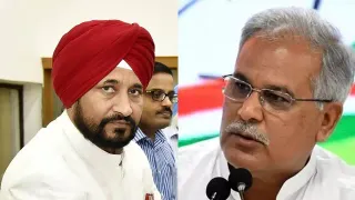 Punjab Congress Rift Explodes: Slogans, Scuffles In Baghel's Presence; Channi Camp Demands Warring's Exit 
