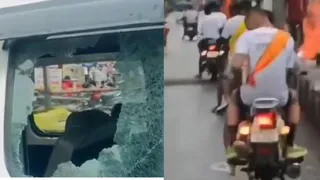 Lucknow: School Van Carrying Students Vandalised During Kanwar Yatra; Police Book 3 Unidentified Drivers | VIDEO
