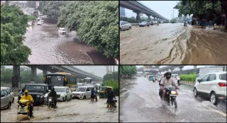 gurugram-weather-heavy-rain-floods-golf-course-road-delhi-gurugram-expressway-orange-alert-issued