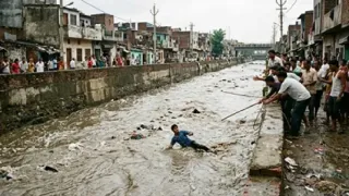 delhi-rains-youth-swept-away-in-madanpur-khadar-drain-while-returning-from-noida-remains-untraceable