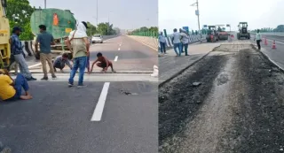 Lucknow-Kanpur Expressway: Newly Opened Route Faces Another Setback As Road Sinks Near Sarojini Nagar