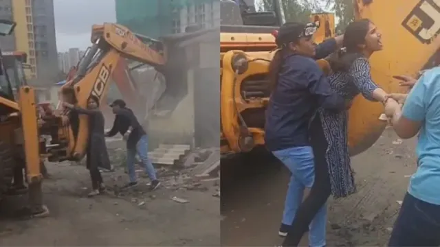 maharashtra-women-stand-in-front-of-bulldozer-during-land-dispute-in-dombivli