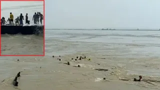 Bihar: Boat Carrying 18 Labourers Capsizes In Ganga, 12 Swim To Safety In Bhagalpur, 6 Missing; Rescue Operation On | Video