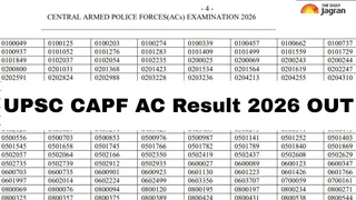 UPSC CAPF AC Result 2026 OUT: Commission Declares Written Exam Results PDF For 349 Posts At upsc.gov.in; Direct Link Here