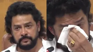 karnataka-minister-resigns-for-second-time-over-same-scam-allegations-slams-manuwadi-bjp-with-teary-eyes