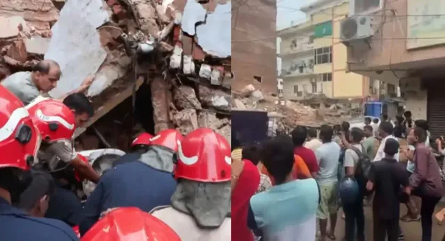 south-west-delhi-building-collapse-satya-niketan-several-feared-trapped-rescue-underway
