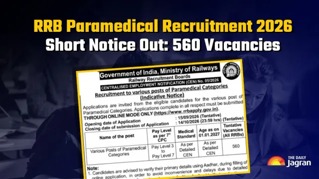 rrb-paramedical-recruitment-2026-rrb-releases-cen-052026-notification-for-560-posts-registration-window-to-open-soon-at-rrbapplygovin-details