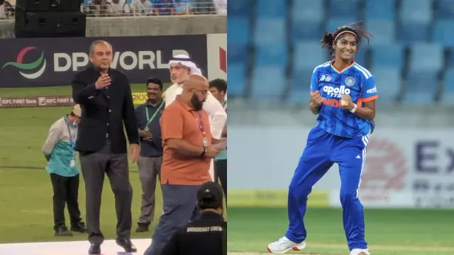 nandini-sharma-receives-fielding-medal-from-rajeev-shukla-and-devajit-saikia-as-india-snub-mohsin-naqvi-again-at-asia-cup-presentation