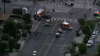 VIDEO: Moment TV News Helicopter Spins Out Of Control And Crashes During Bus Accident Coverage In Los Angeles Killing 3