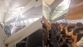 Terrifying Moment: Cabin Panel Collapses Mid-Air On Sepehran Airlines Boeing 737 As Passengers Scream 'Ya Ali' | VIDEO