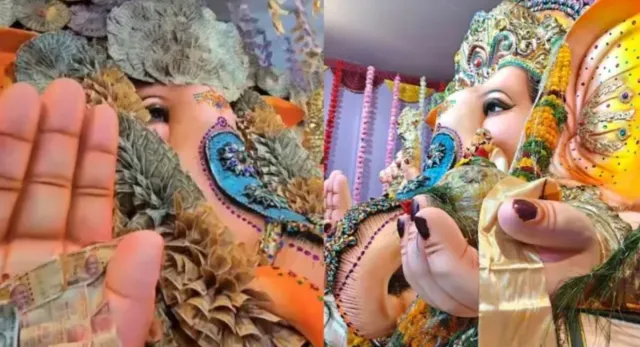 ganesh-chaturthi-in-telangana-two-idols-decorated-with-rs-2-9-crore-worth-of-currency-notes-watch