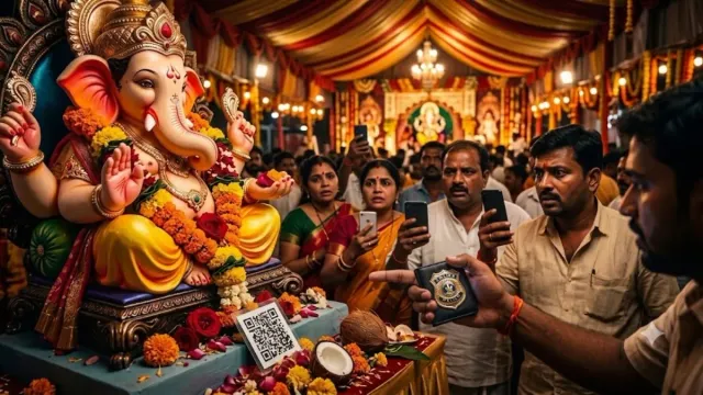 washim-ganpati-pandal-rs-10-on-each-qr-code-scan-near-ganesh-idol-redirected-to-porn-videos-cops-detain-three-men