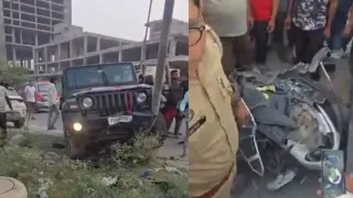 Speeding Thar Hits Scooter-Borne Couple In Greater Noida; Husband Killed, Wife Severely Injured
