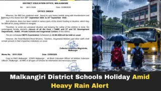 All Schools, Anganwadis To Remain Shut In Odisha's Malkangiri District For 3 Days Amid Heavy Rain Warning; Official Notice Here