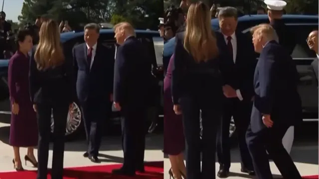 donald-trump-bends-down-to-greet-xi-jinpings-wife-in-rare-moment-netizens-react-shows-his-knees-still-working-video
