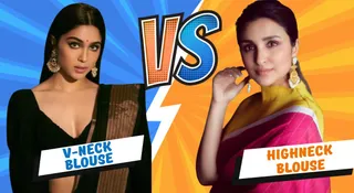 High-Neck vs V-Neck Blouse: Which Neckline Works Best With Sarees For Heavy Breasts?