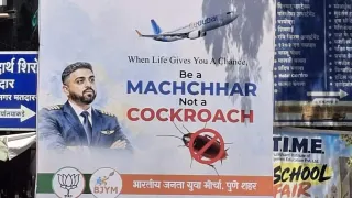 bjp-youth-wings-pune-billboards-comparing-flydubai-pilot-to-cjp-draw-flak-online-be-a-machchhar-not-a-cockroach