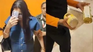 noida-woman-caught-stealing-ghee-jars-from-dlf-mall-internet-suspects-of-kleptomania-video