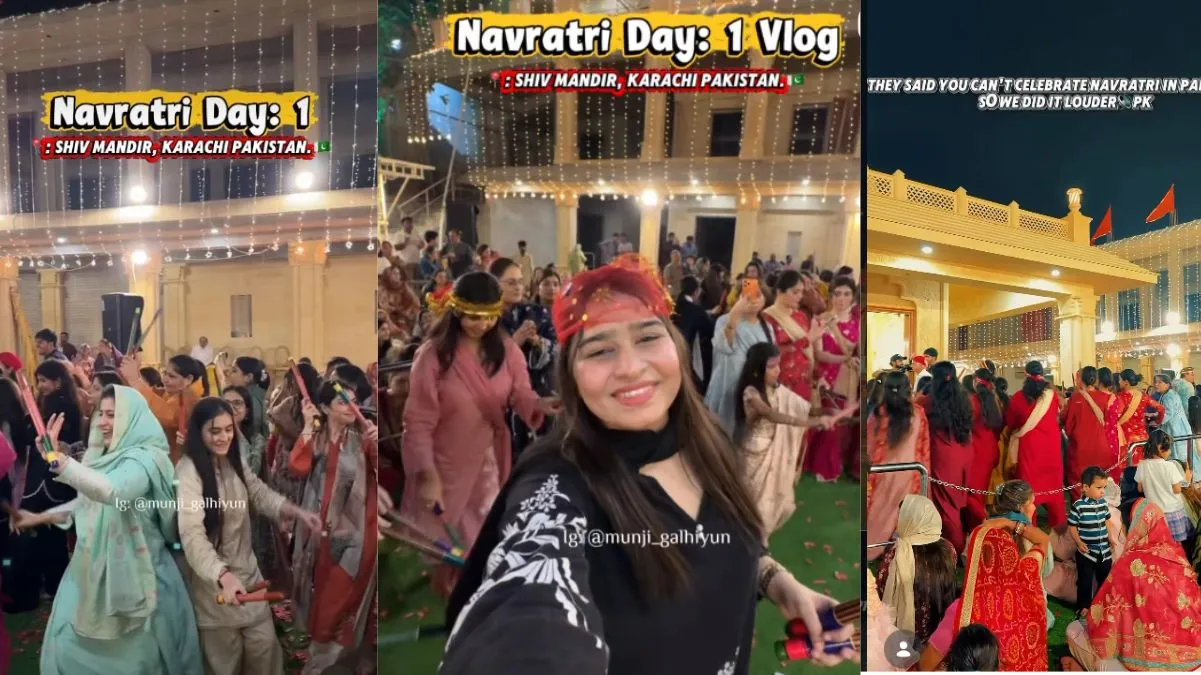 Fosusing Border Drawing Pakistan Navratri: Viral Video Shows Celebrations in Karachi