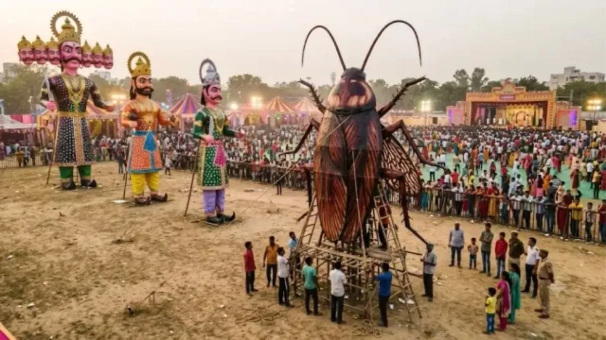 30-Foot 'Cockroach' Effigy To Burn Alongside Ravan, Kumbhkaran, And ...