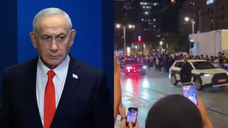 Glass Bottle Thrown At Netanyahu's Motorcade During Visit To Jerusalem Market As Election Heat Builds | Watch