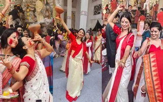 Devotees Perform Traditional Rituals, Offer Prayers As Durga Utsav Ends In Gurugram | Photos